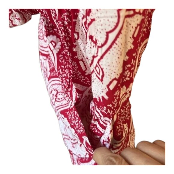 Pre-Loved Red and White Paisley Kimono Cardigan (Size S/M) - Picture 5 of 7